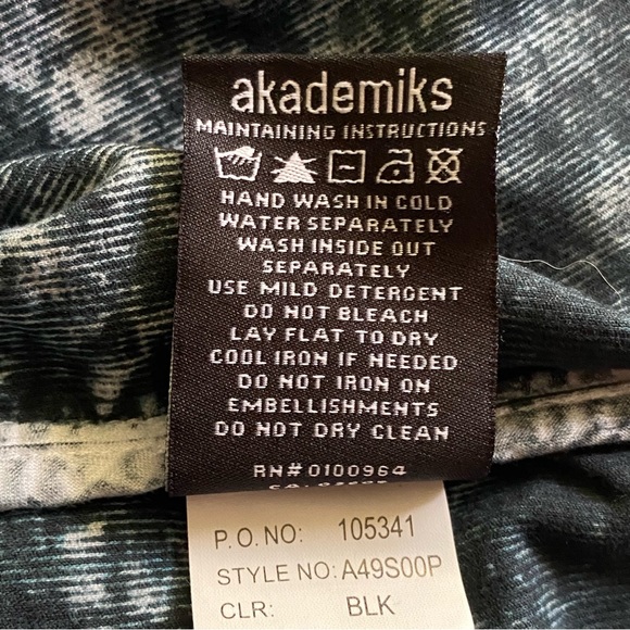 NWT Akademiks Black soft washed corduroy button down shirt with front pocket. - Picture 12 of 13